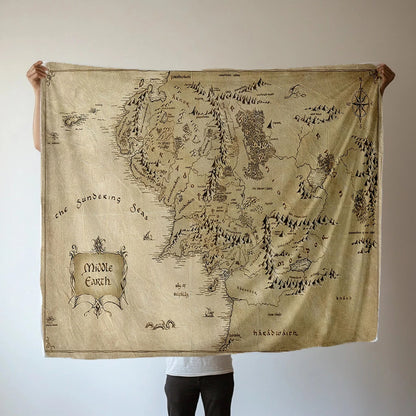 Manta del mapa de la Tierra Media de 'El Señor De Los Anillos'